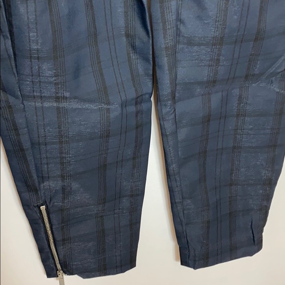 We Wore What navy plaid twill moto overalls XS - Picture 4 of 9